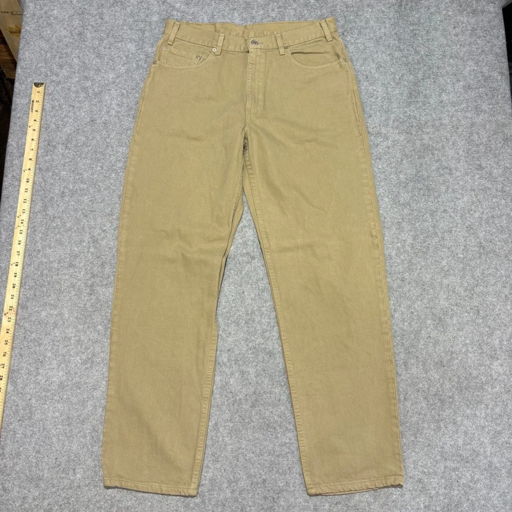 Levis 550 Relaxed Fit Pants Khaki Tan Mens 36x32 Made in USA Vintage Denim